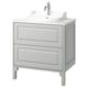 TÄNNFORSEN / RUTSJÖN Meuble à tiroirs/lavabo/mitigeur, gris clair/blanc marbré, 31x21 1/2x37 1/8 "