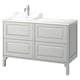 TÄNNFORSEN / RUTSJÖN Meuble lavabo/vasque/mitigeur, gris clair/blanc marbré, 49x21 1/2x37 1/8 "
