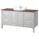 TÄNNFORSEN / RUTSJÖN Meuble lavabo/vasque/mitigeur, gris clair/brun effet noyer, 61x21 1/2x37 1/8 "