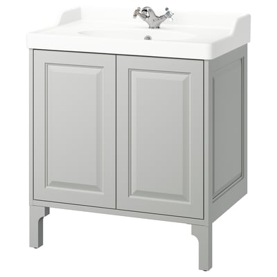 TÄNNFORSEN / RUTSJÖN Meuble pour lavabo/lavabo/mitigeur, gris clair, 31 3/8x21 7/8x36 3/4 "