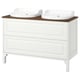 TÄNNFORSEN / RUTSJÖN Meuble sdb avec tiroirs/lavabo, blanc/brun effet noyer, 49x21 1/2x30 1/8 "