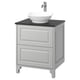 TÄNNFORSEN / VÄSTERSJÖN Meuble à tiroirs/lavabo/mitigeur, gris clair/noir marbré, 25x21 1/2x35 7/8 "