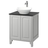 TÄNNFORSEN / VÄSTERSJÖN Meuble pour lavabo/lavabo/mitigeur, gris clair/noir marbré, 25x21 1/2x35 7/8 "