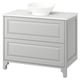 TÄNNFORSEN / VÄSTERSJÖN Meuble sdb avec tiroirs/lavabo, gris clair/blanc marbré, 37x21 1/2x35 7/8 "