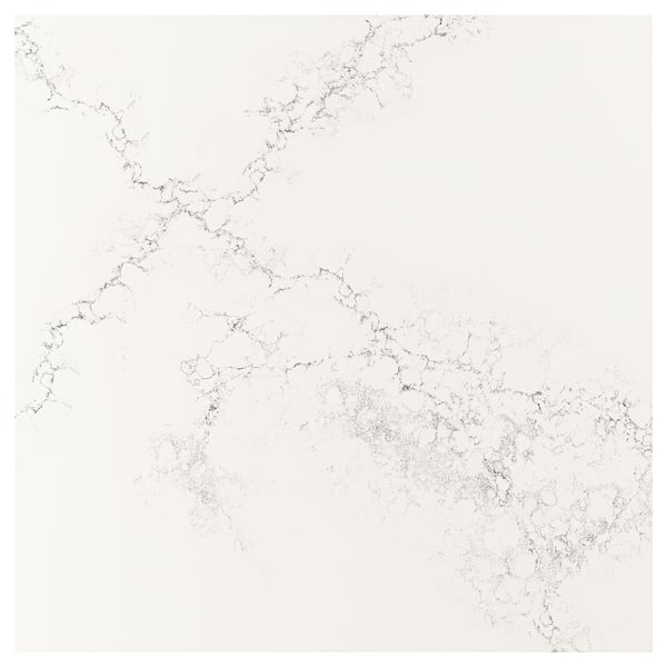TÄRNHULT Revêtement mural sur mesure, blanc effet marbre scintillant/composite en fibres de verre, 1 1/8 "