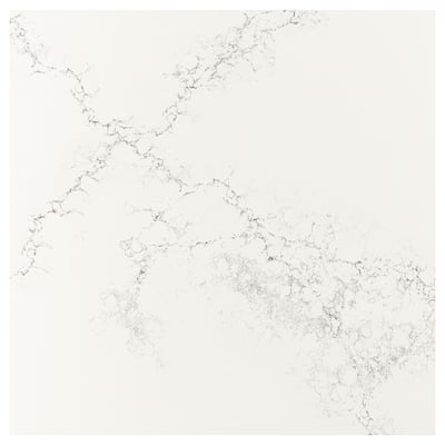 TÄRNHULT Revêtement mural sur mesure, blanc effet marbre scintillant/composite en fibres de verre, 1 1/8 "
