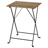 TÄRNÖ Table, extérieur, noir/teinté brun clair, 21 5/8x21 1/4 "