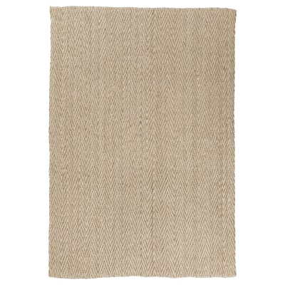 TÅGBILJETT Tapis tissé plat, écru/beige, 5 ' 3 "x7 ' 7 "