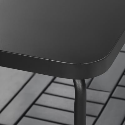 TEGELÖN Ensemble mobilier jardin, 4 places, gris foncé/noir