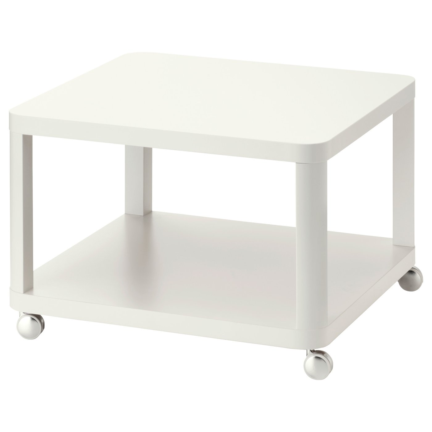 TINGBY Table d'appoint à roulettes, blanc, 64x64cm. Magasinez ici IKEA