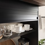 TITTEBO Rangement à rideau pr petit électro, noir, 24 "
