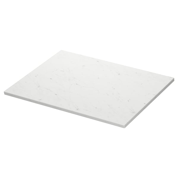 TOLKEN Comptoir, blanc marbré/lamellé, 31x21 1/2 "