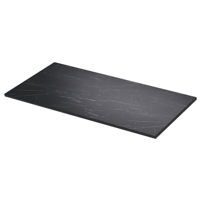 TOLKEN Comptoir, noir marbré/lamellé, 49x21 1/2 "