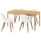 TONSTAD / GRÖNSTA Table et 4 chaises, chêne plaqué/blanc, 59x31 1/2 "