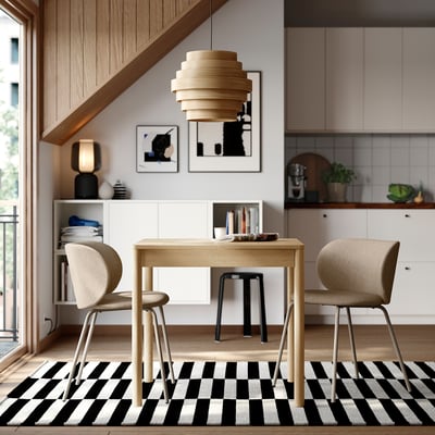 TONSTAD / KRYLBO Table et 2 chaises, chêne plaqué/Tonerud beige foncé, 31 1/2/47 1/4x27 1/2 "