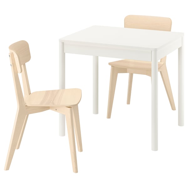 TONSTAD / LISABO Table et 2 chaises, blanc cassé/frêne, 31 1/2/47 1/4x27 1/2 "