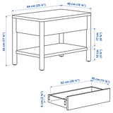 TONSTAD Table d'appoint, blanc cassé, 25 1/4x15 3/4 "