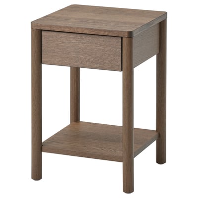 TONSTAD Table de chevet, brun chêne plaqué teinté, 15 3/4x15 3/4x23 1/4 "