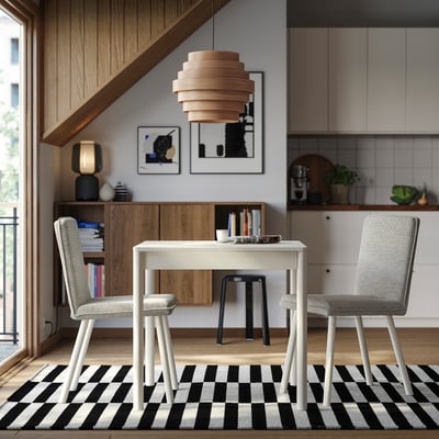 TONSTAD / TONSTAD Table et 2 chaises, blanc cassé/Viarp beige/brun blanc cassé, 31 1/2/47 1/4x27 1/2 "