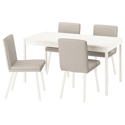 TONSTAD / TONSTAD Table et 4 chaises, blanc cassé/Fridtuna beige clair blanc cassé, 59x31 1/2 "