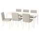 TONSTAD / TONSTAD Table et 6 chaises, blanc cassé/Fridtuna beige clair blanc cassé, 78 3/4x33 1/2 "