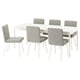 TONSTAD / TONSTAD Table et 6 chaises, blanc cassé/Viarp beige/brun blanc cassé, 78 3/4x33 1/2 "