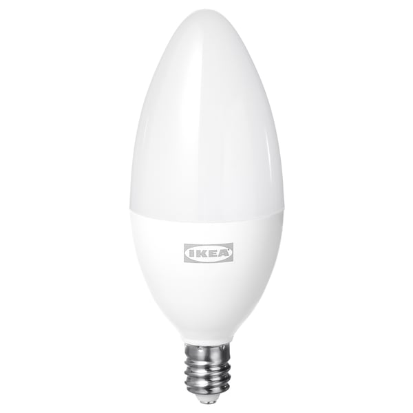 TRÅDFRI Ampoule à DEL E12 450 lumens, variateur d'intensité sans fil spectre blanc/flamme opalin