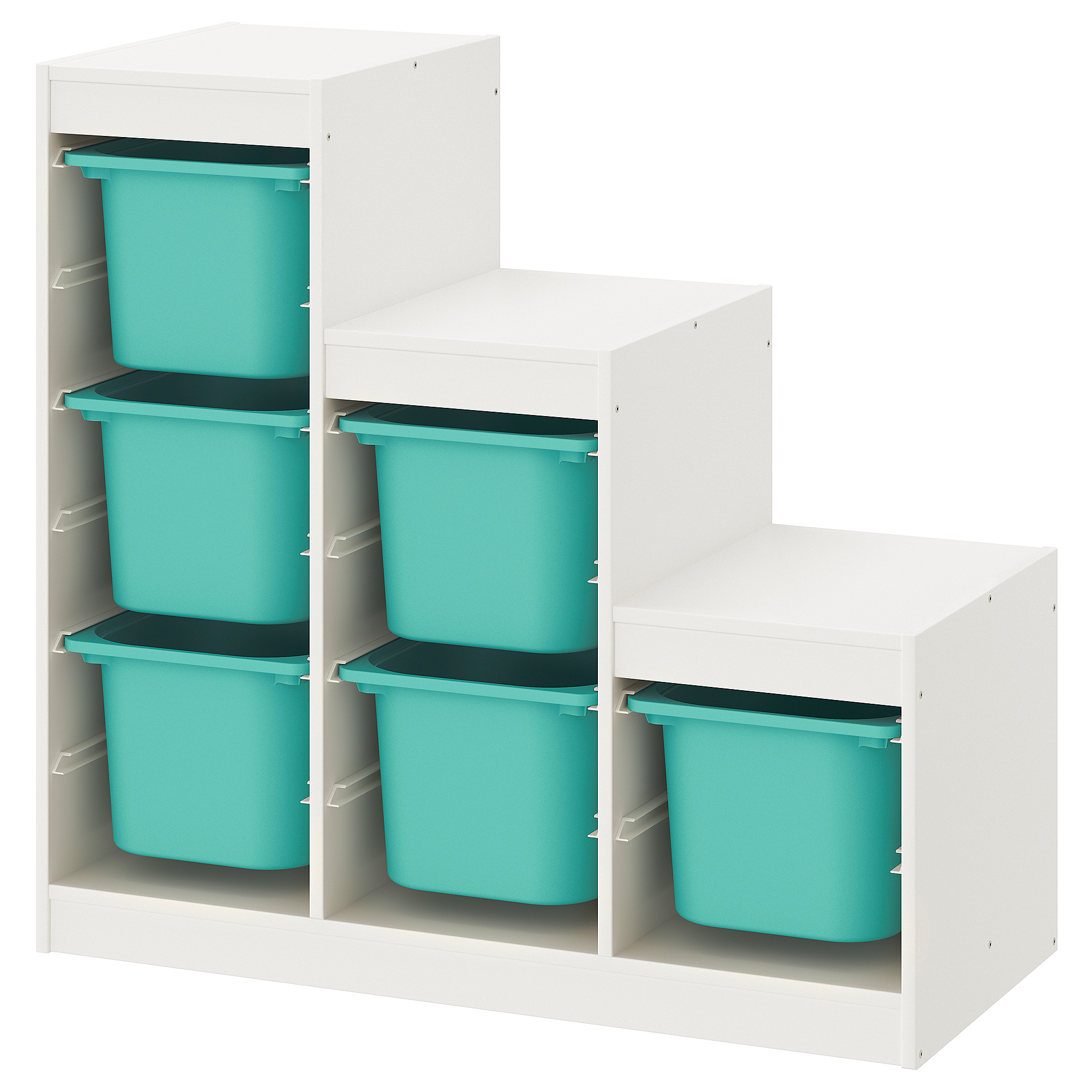 TROFAST Meuble de rangement, blanc, turquoise, 99x44x94cm. IKEA Canada