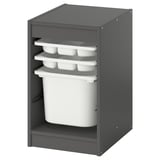 TROFAST Rangement bac et plateaux, gris/blanc, 13 3/8x17 3/8x22 "