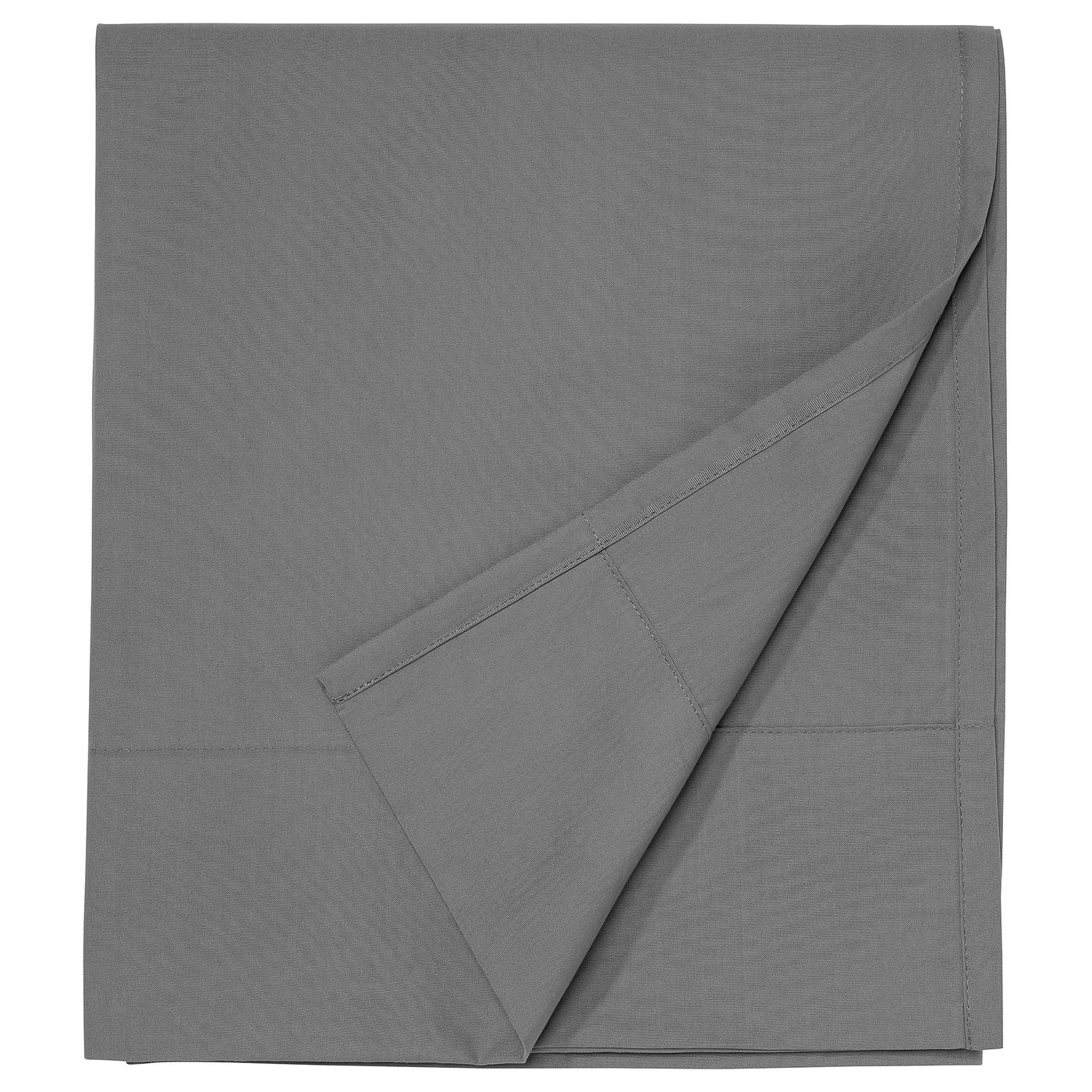 ULLVIDE Drap plat, gris, Lit 1 place, très grand