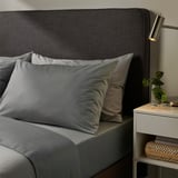 ULLVIDE Drap plat, gris, 2 places