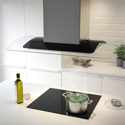 UNDANTAG Hotte plafond, acier inox/verre