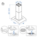 UNDANTAG Hotte plafond, acier inox/verre