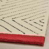 UNDERVISNING Tapis à poils ras, blanc cassé noir/fait main, 5 ' 7 "x7 ' 10 "