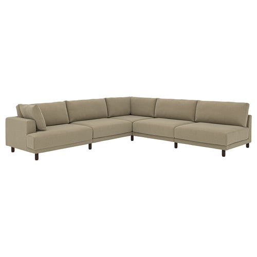 UPPÅKRA Canapé d'angle modulaire, 6 places, sans accoudoir à droite/Johanneshov brun-beige