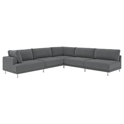 UPPÅKRA Canapé d'angle modulaire, 6 places, sans accoudoir à droite/Johanneshov gris foncé