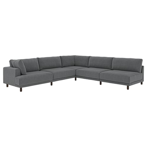 UPPÅKRA Canapé d'angle modulaire, 6 places, sans accoudoir à droite/Johanneshov gris foncé