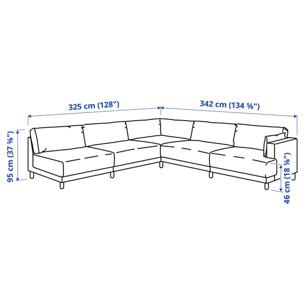UPPÅKRA Canapé d'angle modulaire, 6 places, sans accoudoir à gauche/Axvall blanc cassé