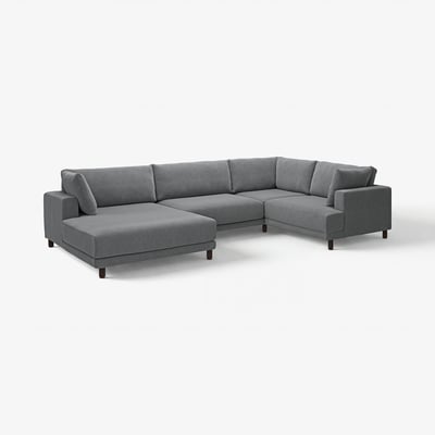 UPPÅKRA Canapé en U, 4,5 places, avec méridienne, gauche/Johanneshov gris foncé