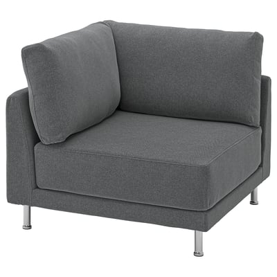 UPPÅKRA Housse module d'angle, Johanneshov gris foncé