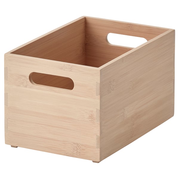 UPPDATERA Boîte de rangement, bambou clair, 16x24x15 cm (6 ¼x9 ½x6