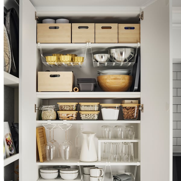 UPPDATERA Boîte de rangement, bambou clair, 9 ½x12 ½x6 "