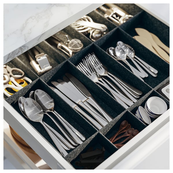 UPPDATERA Rangement adaptable pour tiroir, gris, 24x24 "