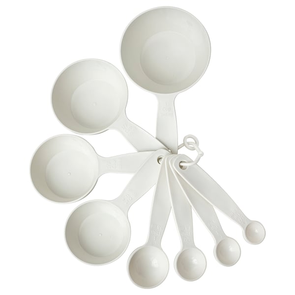 UPPFYLLD Cuillères à mesurer, 8 pièces, blanc cassé