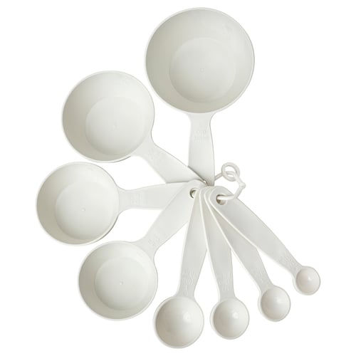 UPPFYLLD Cuillères à mesurer, 8 pièces, blanc cassé