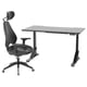 Option : UPPSPEL / GRUPPSPEL Bureau et chaise de jeu, noir/Grann noir, 55 1/8x31 1/2 "