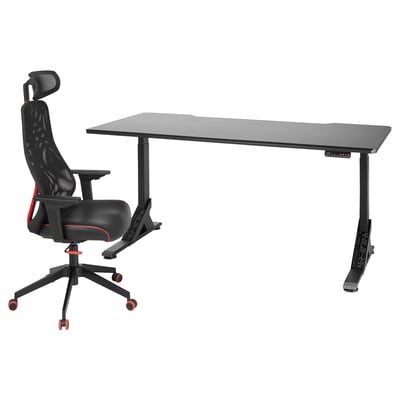 UPPSPEL / MATCHSPEL Bureau et chaise de jeu, noir