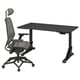 Option : UPPSPEL / STYRSPEL Bureau et chaise de jeu, noir/gris, 55 1/8x31 1/2 "
