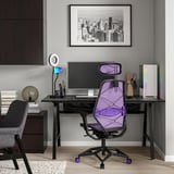 UTESPELARE / STYRSPEL Bureau et chaise de jeu, noir/violet