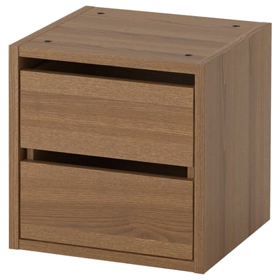 VADHOLMA Bloc tiroirs, brun/frêne teinté, 15x14 3/8x15 "